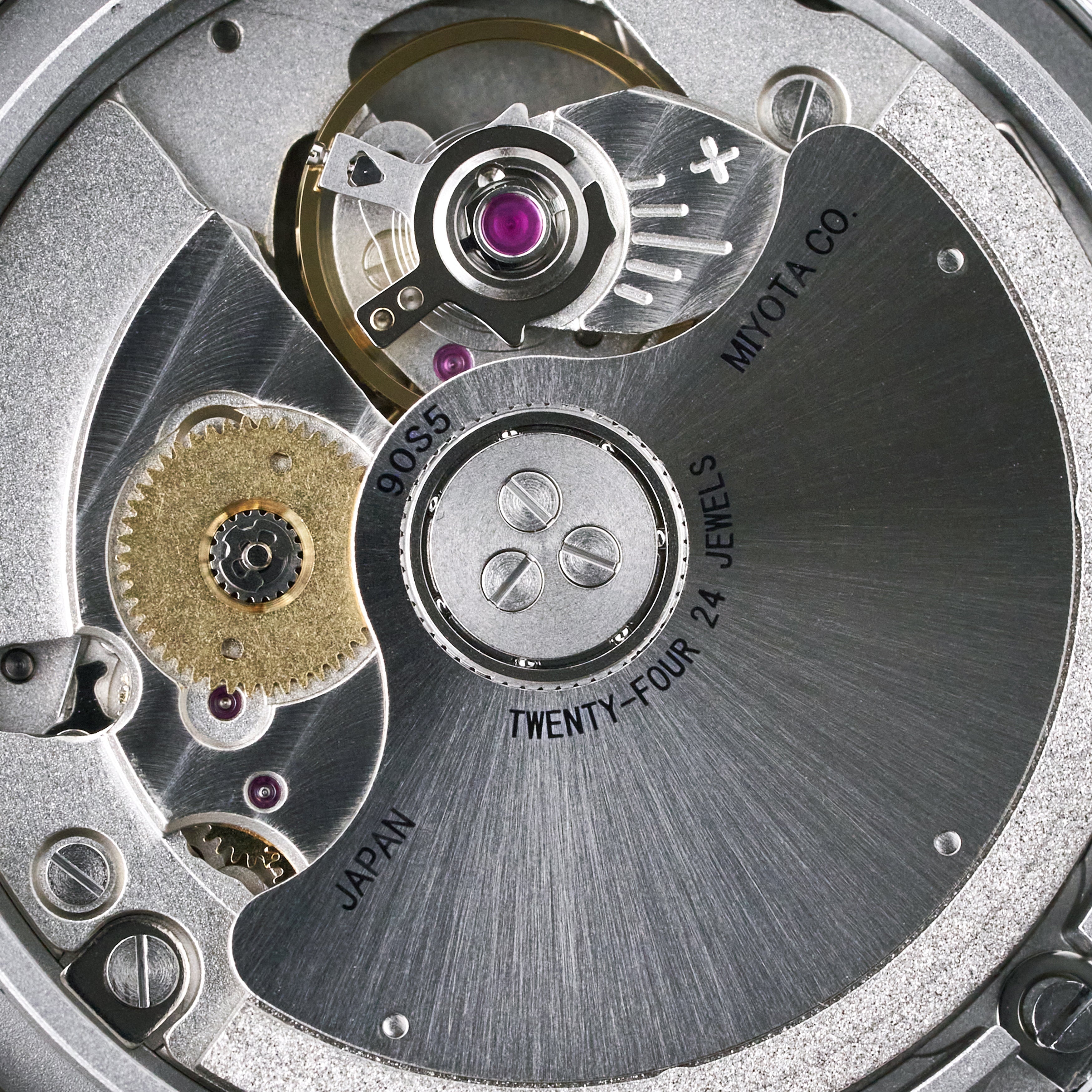 The mechanical innards of the watch.