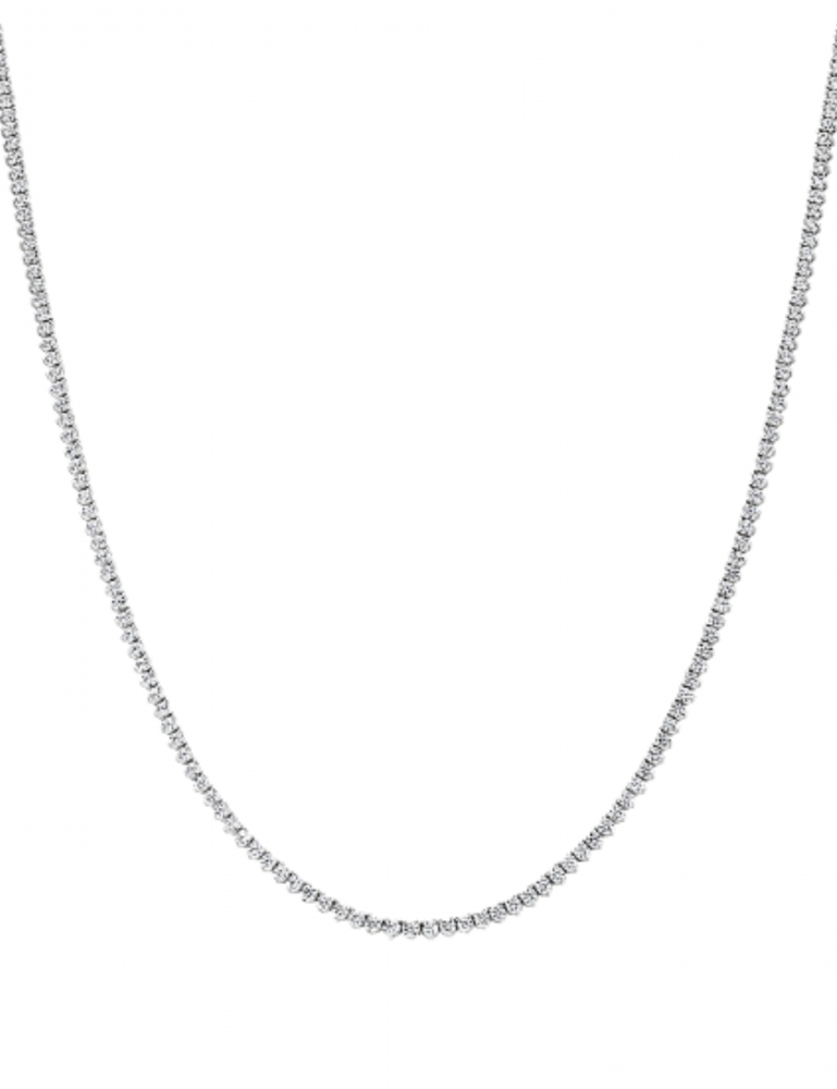 14K White Gold 5ct Diamond Tennis Necklace