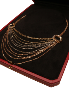 Tri Color Trinity Draped Multicolor Chain Necklace
