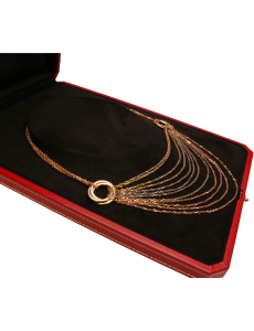 Tri Color Trinity Draped Multicolor Chain Necklace