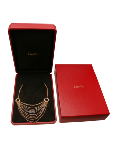 Tri Color Trinity Draped Multicolor Chain Necklace