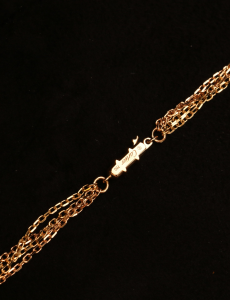 Tri Color Trinity Draped Multicolor Chain Necklace